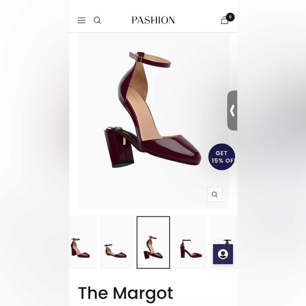 CONVERTIBLE HEEL - Pashion -The Margot Cherry Mocha Patent Block 1.5" NWT